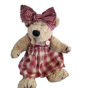 Vintage Boyd's Bears Country Bear in Red Plaid Dress Eudemia Q. Quignapple 8"